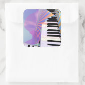 抽象的なキーボードとストライプ スクエアシール (バッグ)