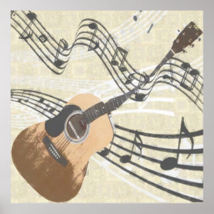 抽象的なギターポスター ポスター