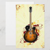 抽象的なギター 便箋 (正面/裏面)