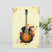 抽象的なギター 便箋 (スタンド正面)