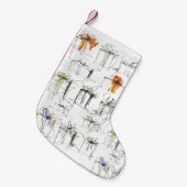 抽象的なギフトボックスの模様 スモールクリスマスストッキング (正面 (吊り時))