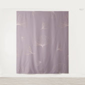 抽象的なギンナンゴヨウの植物ローズゴールド タペストリー (正面)