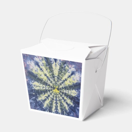 抽象的なクジャクの羽のフードボックス フェイバーボックス (正面サイド)