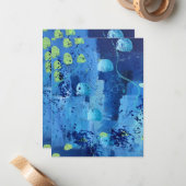 抽象的なクラゲのグリーティングカード ノートカード (正面/裏面インサイチュ)