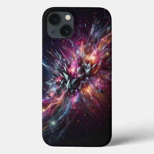 抽象的なクリスタルエナジーバーストのスマホケース - ネオン Case-Mate iPhoneケース (裏面)