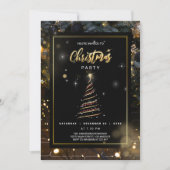 抽象的なクリスマスツリーのクリスマス招待状 招待状 (正面)