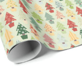 抽象的なクリスマスツリーの包装紙 ラッピングペーパー (ロールコーナー)