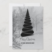 抽象的なクリスマスツリー ビジネス インビテーション (正面)