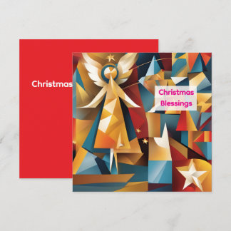 抽象的なクリスマスホリデーエンジェルカード シーズンカード