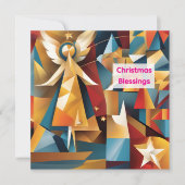 抽象的なクリスマスホリデーエンジェルカード シーズンカード (正面)