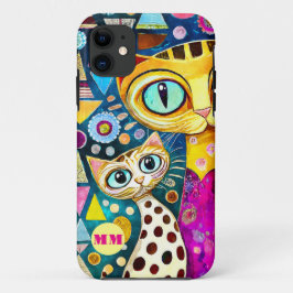 抽象的なクールキャット iPhone 11 ケース