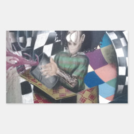 抽象的なグラフィティアート 長方形シール