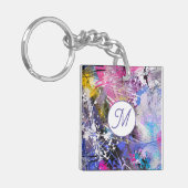 抽象的なグランジーカラフルペイント キーホルダー (正面左)