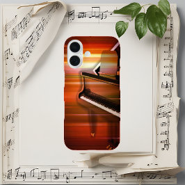 抽象的なグランドピアノ iPhone 16ケース