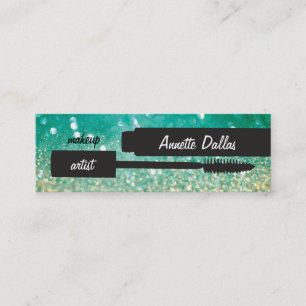 抽象的なグリッターのメーキャップアーティストカード スキニー名刺