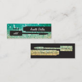 抽象的なグリッターのメーキャップアーティストカード スキニー名刺 (正面/裏面)