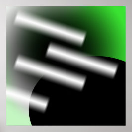 抽象的なグリーンに光の線が輝く AP0005 ポスター