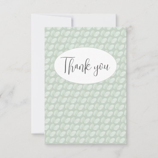 抽象的なグリーンのフラットな感謝カード サンキューカード (正面)