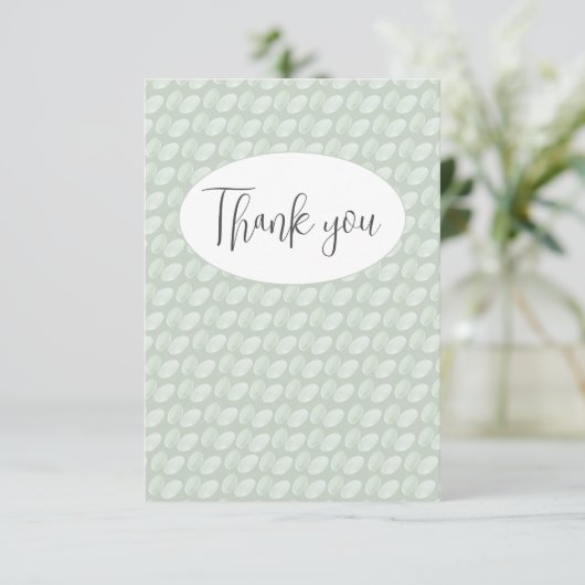 抽象的なグリーンのフラットな感謝カード サンキューカード (スタンド正面)