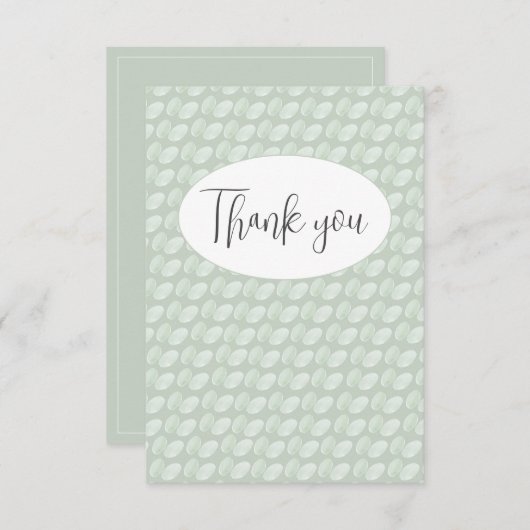 抽象的なグリーンのフラットな感謝カード サンキューカード (正面/裏面)
