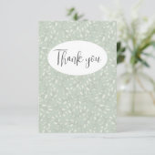 抽象的なグリーンの葉のフラットな感謝カード サンキューカード (スタンド正面)