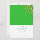 抽象的なグリーンウェディング招待状 招待状 (裏面)