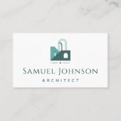 抽象的なグリーンハウスビルロゴアーキテクトクール 名刺 (正面)