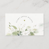 抽象的なグリーンフローラルディスプレイシャワー ベビーシャワー エンクロージャーカード (裏面)