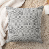 抽象的なグレーの水彩レースパターン クッション (ブランケット)