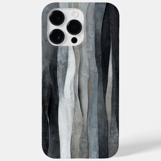 抽象的なグレー グレー ウェーブ アート iPhone / iPad カー Case-Mate iPhoneケース (裏面)