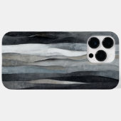 抽象的なグレー グレー ウェーブ アート iPhone / iPad カー Case-Mate iPhoneケース (裏面 (横))