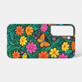 抽象的なコスモスの花Samsungケース Samsung Galaxyケース (裏面横)