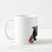 抽象的なコッカースパニエルのシルエット コーヒーマグカップ (左)
