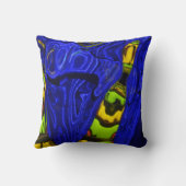 抽象的なコバルトのライムグリーンの黄色の装飾用クッション クッション (裏面)