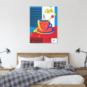 抽象的なコーヒーカップ トレンディな現代アート キャンバスプリント (インサイチュ (寝室))