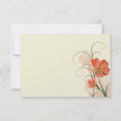 抽象的なコーラルライムの花の渦巻きレスポンスカード 招待状 (裏面)