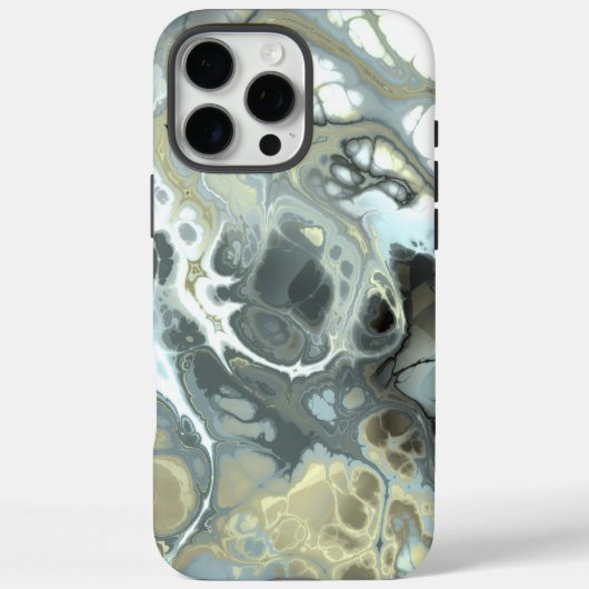 抽象的なゴールドとグレーの大理石 流動的なテクスチャ Case-Mate iPhoneケース (裏面)