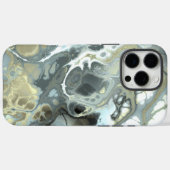 抽象的なゴールドとグレーの大理石 流動的なテクスチャ Case-Mate iPhoneケース (裏面 (横))