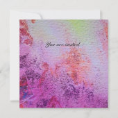 抽象的なゴールドの渦巻き　ゴールドメタリック、赤紫 招待状 (正面)