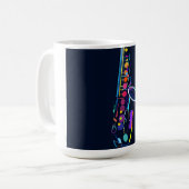 抽象的なサックス コーヒーマグカップ (正面左)