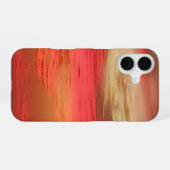 抽象的なサンセットデザイン iPhone 16ケース (裏面横)