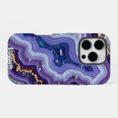 抽象的なジオードの流れとゴールド iPhoneケース (裏面横)