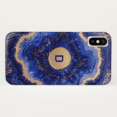 抽象的なジオードデザイン ローズゴールドアクセント入り Case-Mate iPhoneケース (裏面(横))