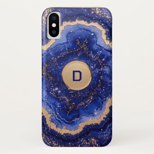 抽象的なジオードデザイン ローズゴールドアクセント入り Case-Mate iPhoneケース (裏面)