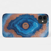 抽象的なジオードデザイン ローズゴールドアクセント Case-Mate iPhoneケース (裏面(横))