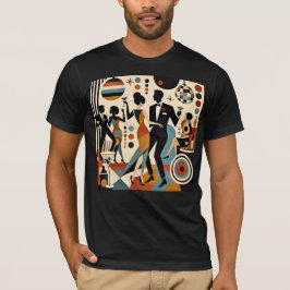 抽象的なジャジーなマティーニとダンス コックテイル パーティー Tシャツ