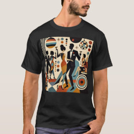 抽象的なジャジー・マティーニとダンス・カクテルパーティー Tシャツ