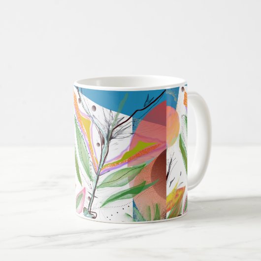 抽象的なジャズ風のマグ コーヒーマグカップ (正面右)