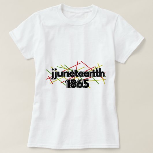 抽象的なジューンティーシス1865 自由の日を祝おう デザイン Tシャツ (デザイン正面)