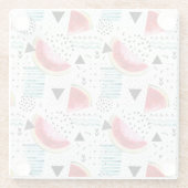 抽象的なスイカパターン ガラスコースター (裏面)